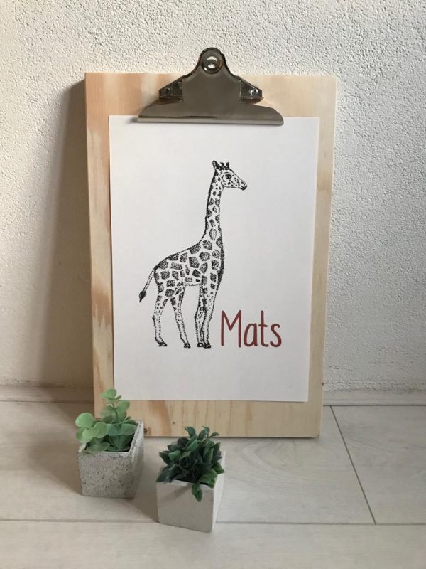 Geboorteposter Giraf zonder geboortegegevens
